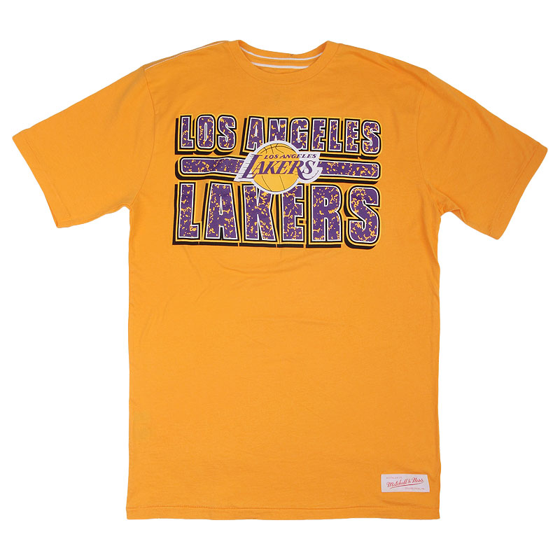 Мужская футболка Mitchell and ness La Lakers (La Lakers-yellow)  - цена, описание, фото 1